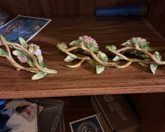 Vintage German Porcelain Floral Sprays - Carnation & Chrysanthemum Style