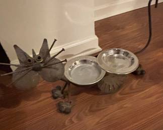 Yardbirds Metal Cat Double Pet Feeder