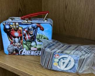 Marvel Avengers Assemble Metal Tin Lunch Box with Trading Cards