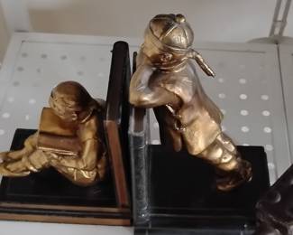 Vintage Art Deco Asian Children Bookends