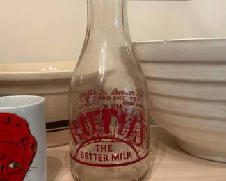 Vintage Roth's The Better Milk Glass Bottle