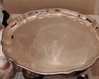 Chippendale Style Silver-Plated Serving Tray