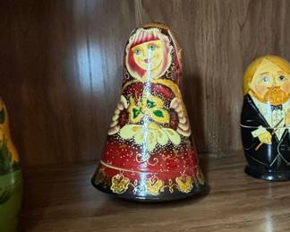 Vintage Russian Roly Poly Chime Doll Figurine
