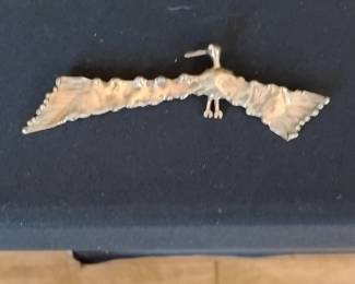 Mid-Century Modernist Pterodactyl Brooch