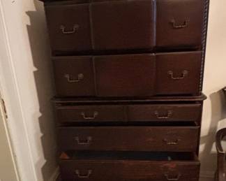 Vintage Mahogany Chippendale Style Tall Chest of Drawers