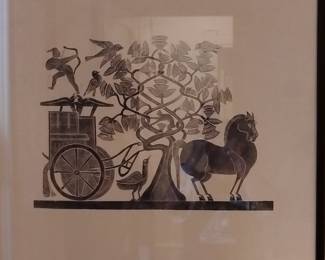 Georges Braque "Chariot & Horses" Original Lithograph, 1955