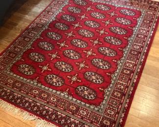 Peshawar Bokhara Hand-Knotted Wool Rug