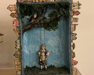 Mixed Media Diorama with Village Border