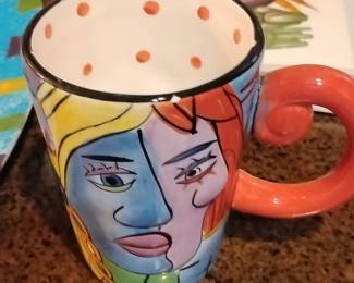 Romero Britto Style Face Mug