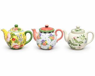 Floral Ceramic Teapots Including Mary Engelbreit