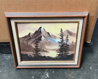 Signed Mountain Lake Landscape Painting, 1978 (2/6)