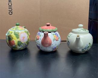 Floral Ceramic Teapots Including Mary Engelbreit (3/6)