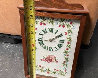 Strawberry Cross-Stitch Clock in Wooden Case (4/4)