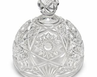 Cut Glass Dome Lid with Starburst Decoration