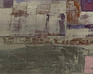 Large Abstract Canvas Wall Art in Plum, Gray and Rust