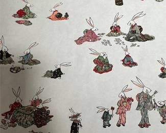 Japanese Edo Chiyogami Rabbit New Year Print (4/5)