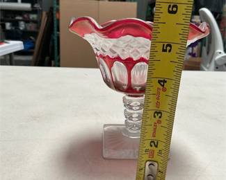 Westmoreland Wakefield Ruby Flashed Glass Compote (6/6)