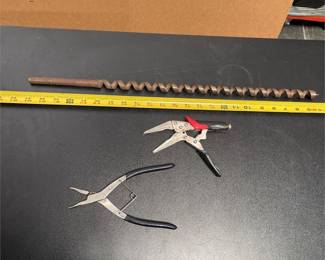 Long Wood Auger Bit, Locking and Lock Ring Pliers (3/3)