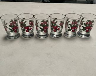 Libbey Cherry Pattern Footed Juice Glasses (2/5)