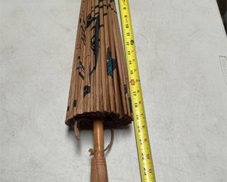 Butterfly Lotus Garden Blue Paper Parasol (4/4)