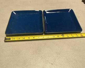 Cobalt Blue Glazed Square Ceramic Plates (5/5)
