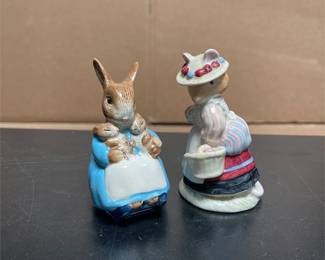 Two Beatrix Potter Rabbit Figurines with Mrs. Rabbit (2/6)