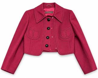 Cropped Berry Wool Jacket