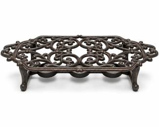 Cast Iron Scrollwork Three-Tealight Dish Warmer