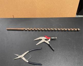 Long Wood Auger Bit, Locking and Lock Ring Pliers (2/3)