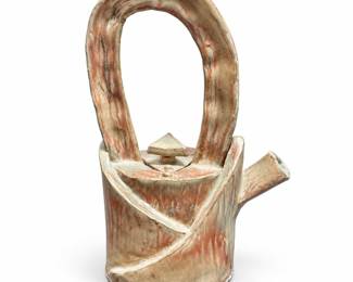 Sculptural Studio Pottery Teapot with Tall Loop Handle