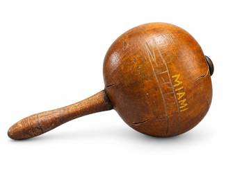 Miami Souvenir Carved Coconut Shell Maraca