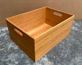 Rectangular Bamboo Storage Box with Handles (2/2)