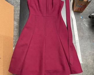 Burgundy Sleeveless Fit and Flare Dress (2/3)