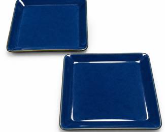 Cobalt Blue Glazed Square Ceramic Plates