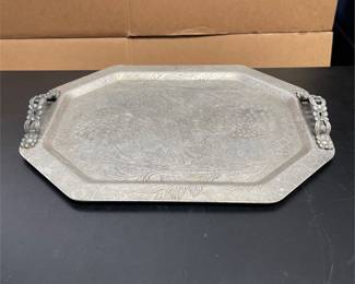 Forman Family Floral Aluminum Two-Handled Serving Tray (2/4)