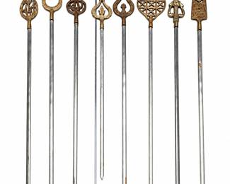 Tarzan Turkish Brass-Handled Shish Kebab Skewers