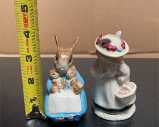 Two Beatrix Potter Rabbit Figurines with Mrs. Rabbit (6/6)
