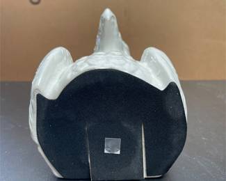 White Glazed Ceramic Eagle Bust Bookend (5/5)