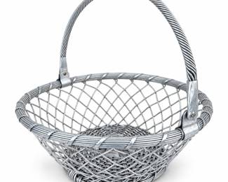 Woven Aluminum Basket with Twisted Swing Handle