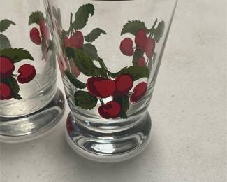 Libbey Cherry Pattern Footed Juice Glasses (4/5)