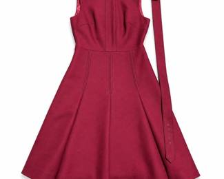 Burgundy Sleeveless Fit and Flare Dress
