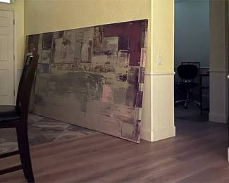 Large Abstract Canvas Wall Art in Plum, Gray and Rust (2/2)