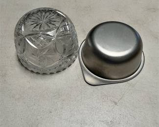 Cut-Glass Bowl with Removable Metal Insert (3/5)