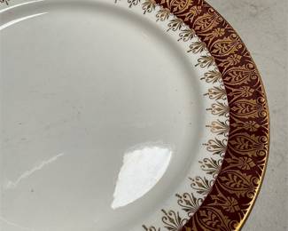 Stetson China Plate with Burgundy and Gold Border (5/6)