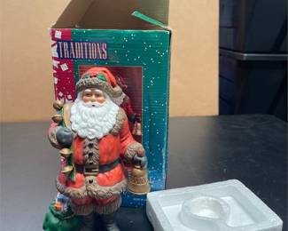 Traditions Porcelain Santa Claus Figurine with Bells