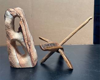 Picture Sandstone Sculpture & Wooden Turkish Drop Spindle (3/4)