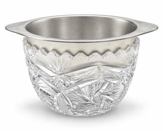 Cut-Glass Bowl with Removable Metal Insert