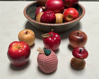 Decorative Apple Assortment with Painted Bowl (3/4)