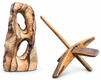 Picture Sandstone Sculpture & Wooden Turkish Drop Spindle