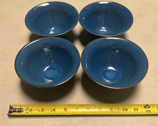 Blue Tiered Ceramic Bowls, Set of Four (5/5)